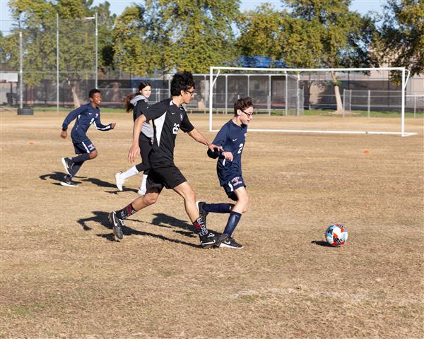 Students playing soccer during the 7th Annual Soccer Classic, Thursday, December 8, 2022.